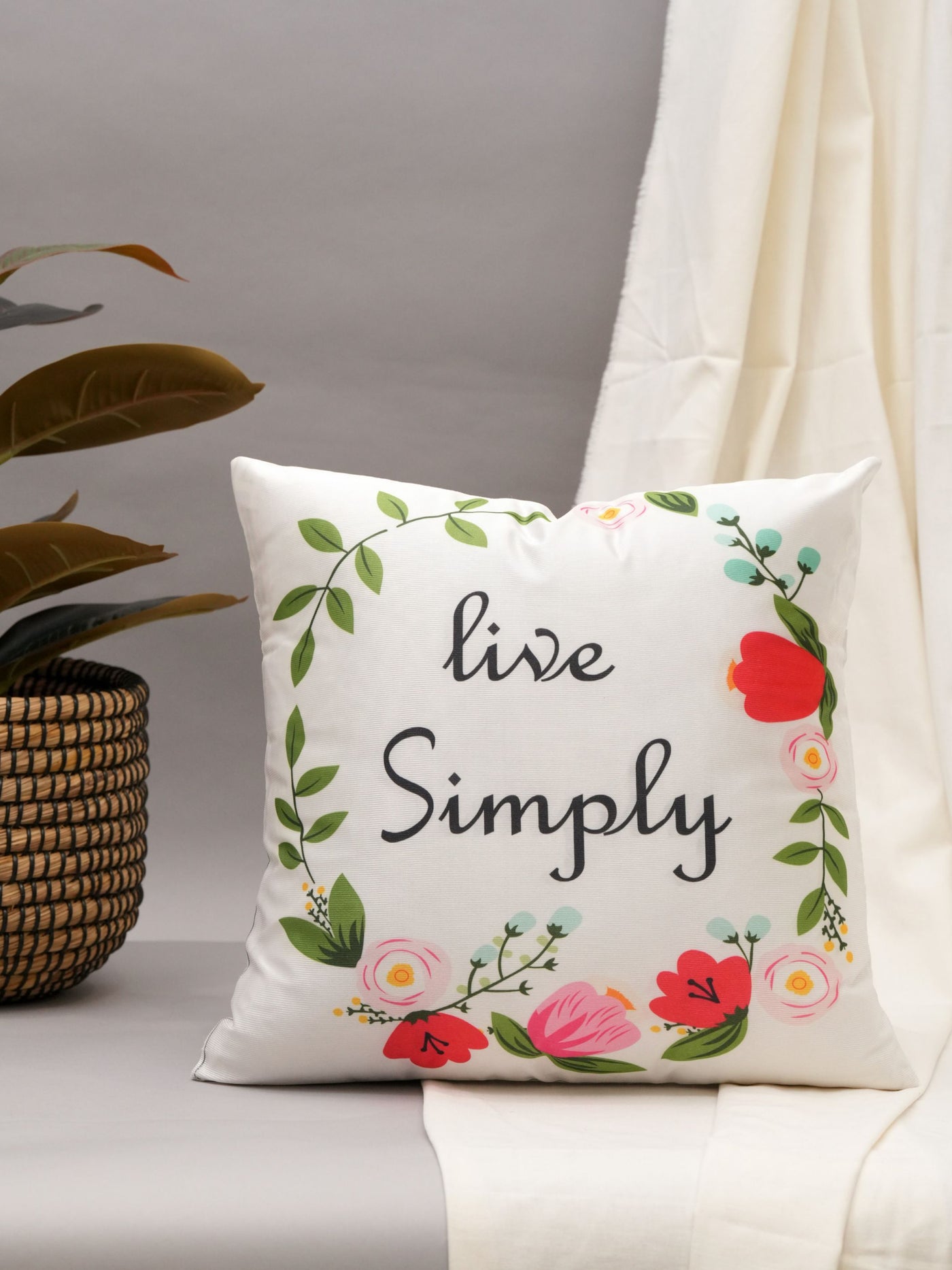 Live Simply Floral Cushion Cover