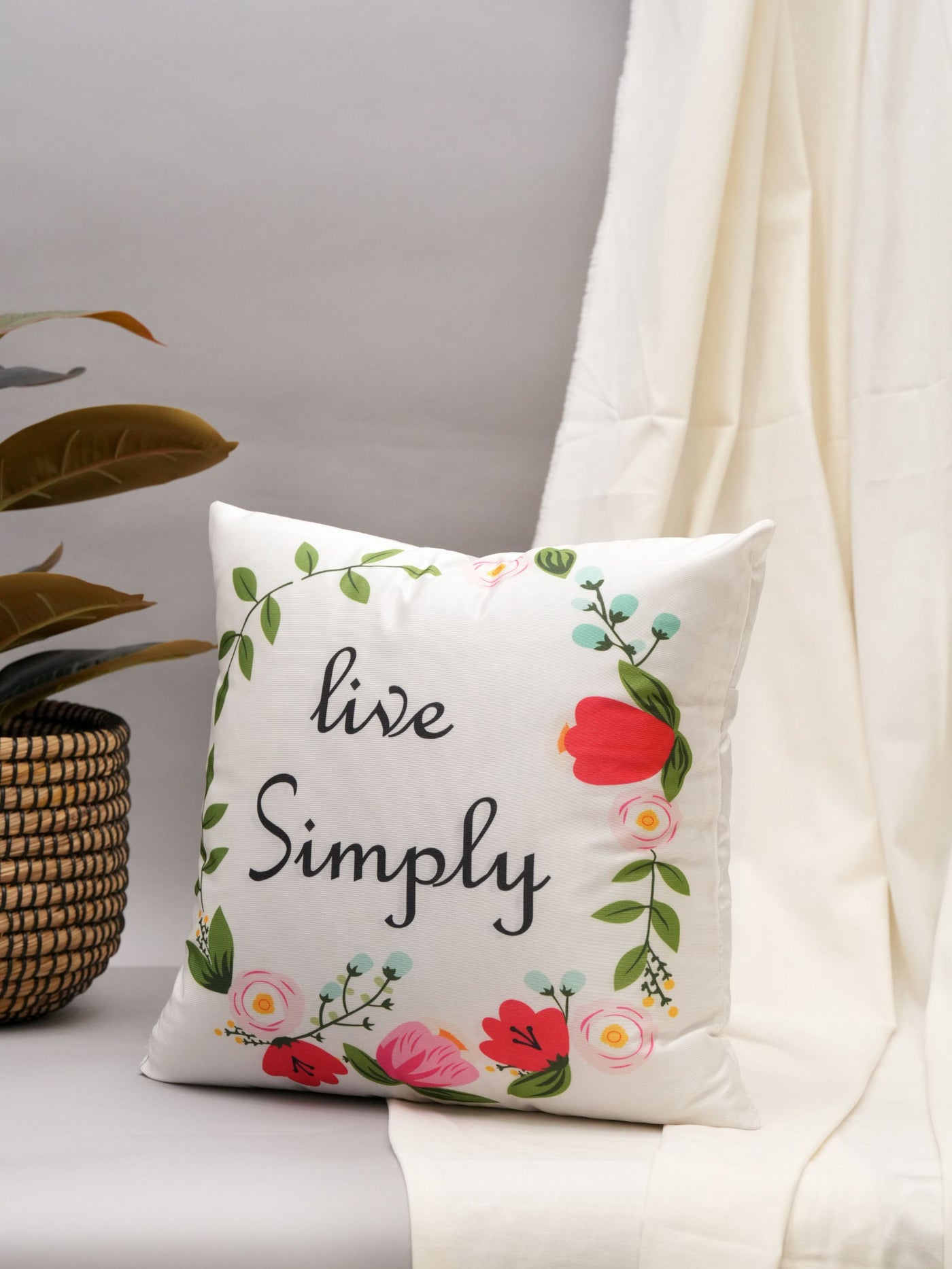 Live Simply Floral Cushion Cover