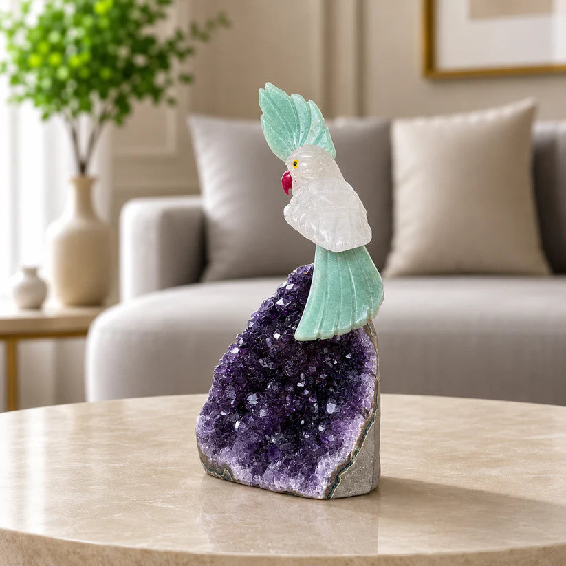Semi-Precious Gemstone Bird Figure