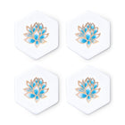 Set of 4 porcelain coasters "Lotus" - 10x9cm