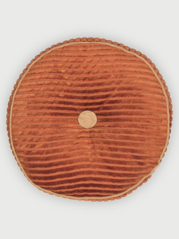 Luna Burnt Orange Velvet Round Cushion