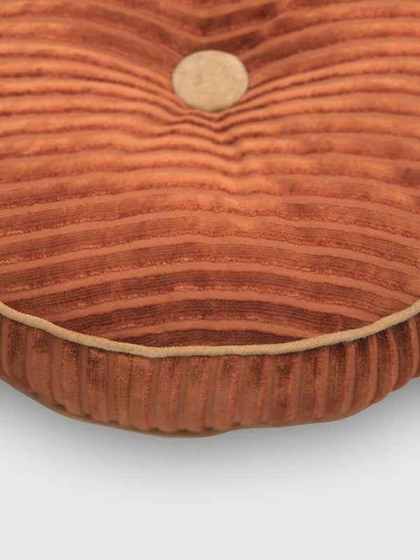 Luna Burnt Orange Velvet Round Cushion
