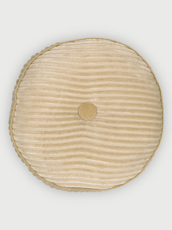 Luna Sandstone Velvet Round Cushion