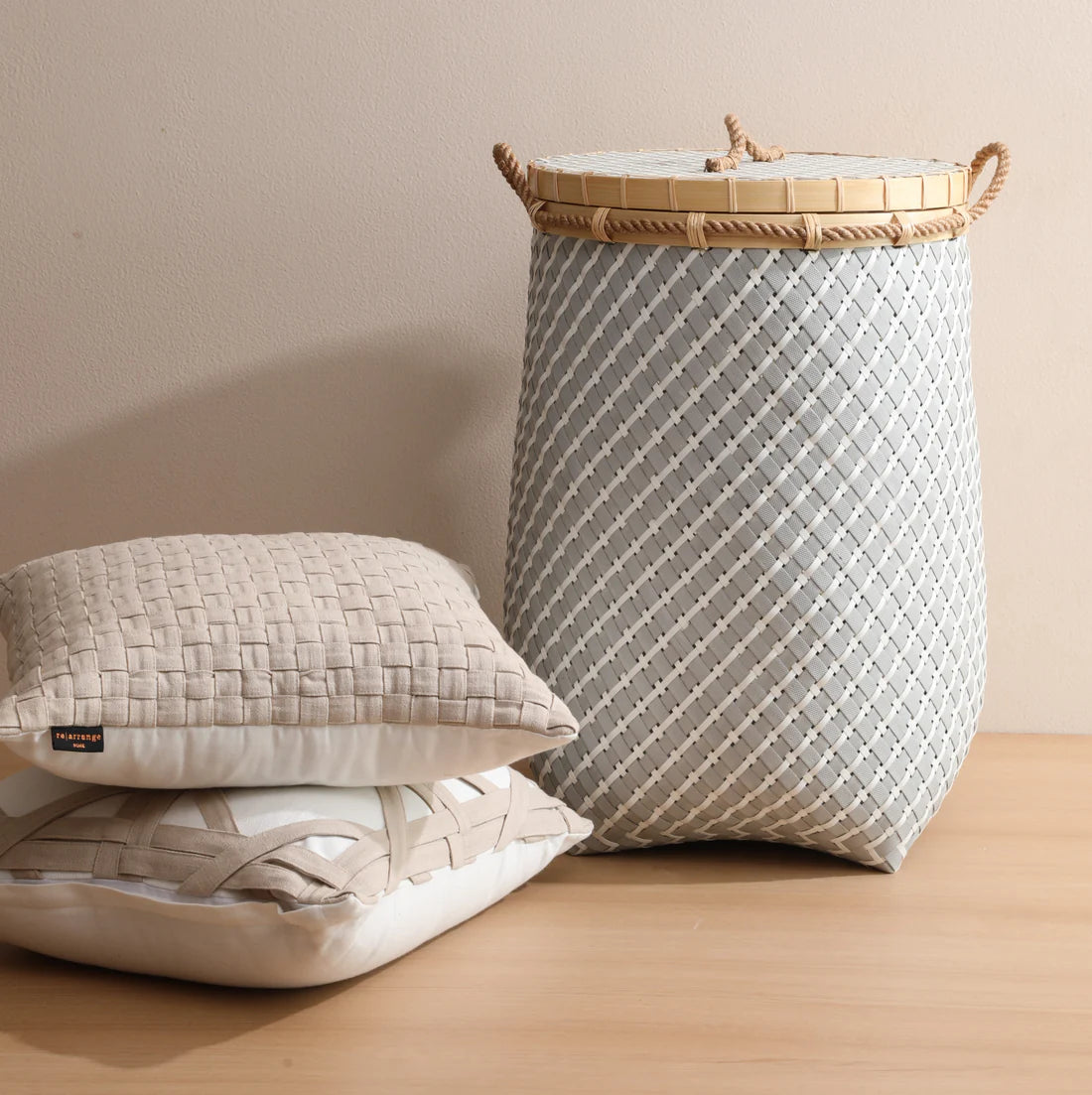 MACON GREY WHITE BASKET