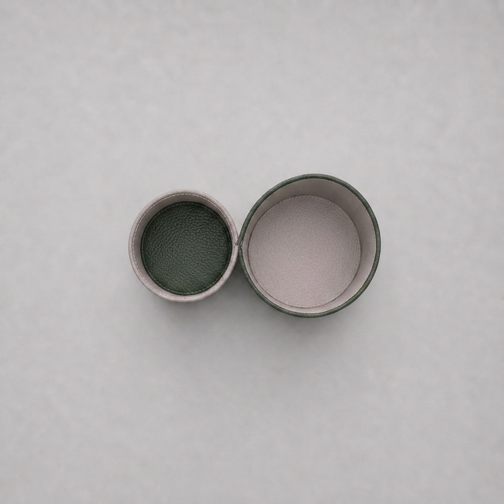 Leather Pen Stand Green
