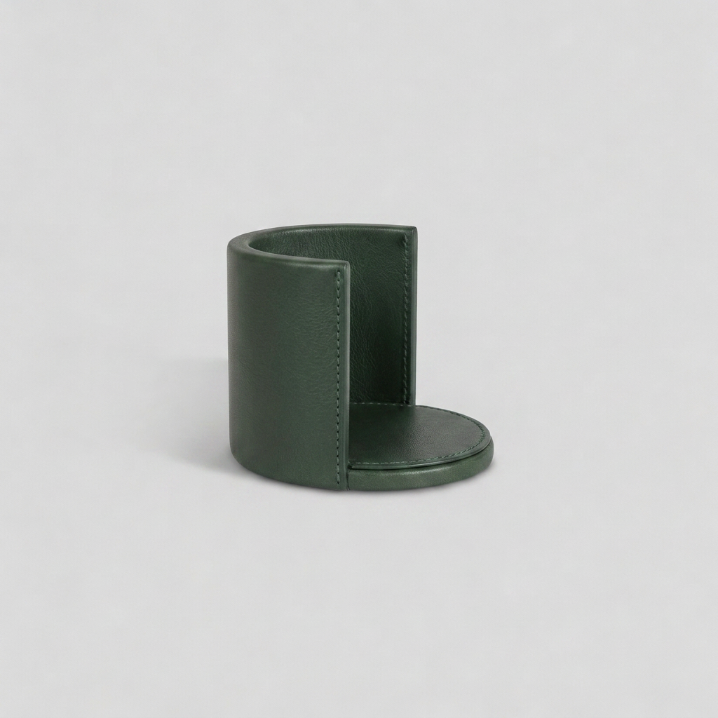 Leather Coasters with Holder (Set of 4)