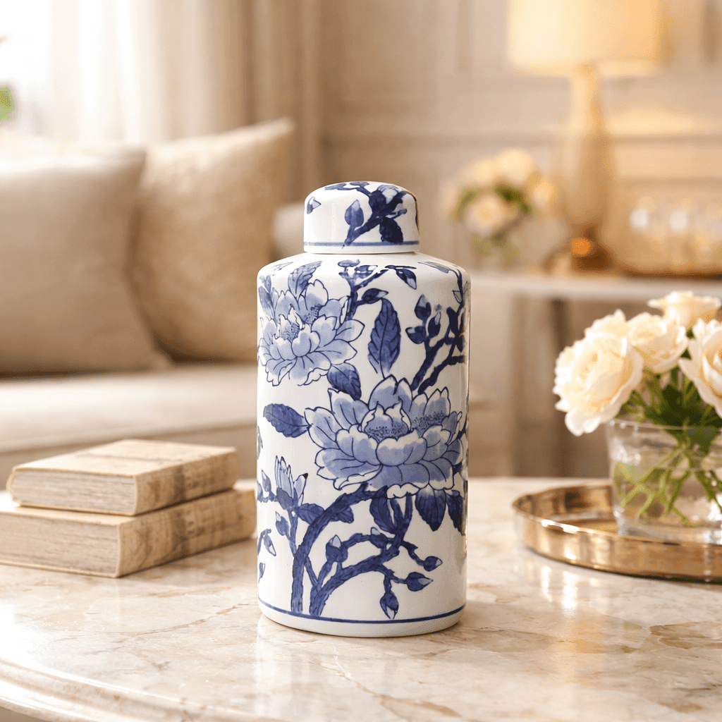 Magnolia Jar - Blue/White