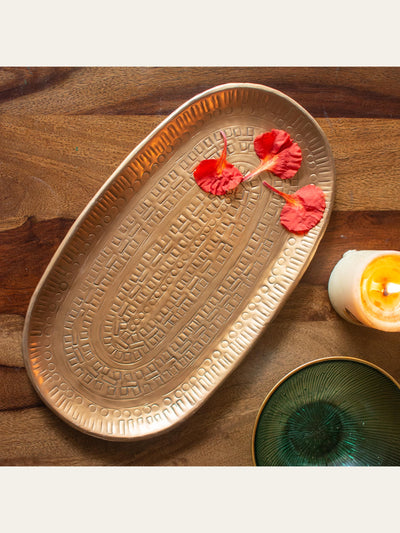 Maher Gold Metal Tray