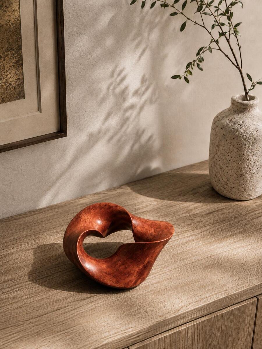 The Trinity Knot – Abstract Wooden Centerpiece & Shelf Decor