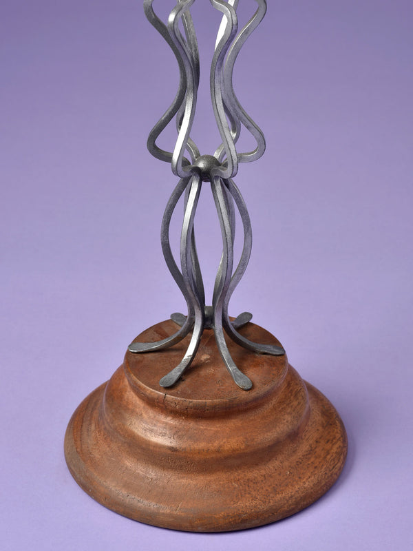 Mangifera & Metallic Carved Candle Stand