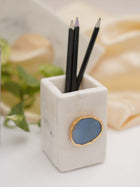 Marble Penstand With Agate