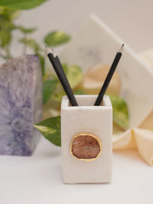 Marble Penstand With Agate