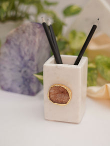 Marble Penstand With Agate