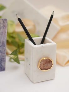 Marble Penstand With Agate