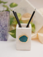 Marble Penstand With Agate