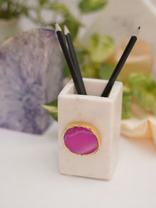 Marble Penstand With Agate