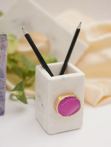 Marble Penstand With Agate
