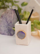 Marble Penstand With Agate
