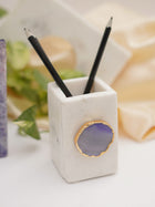 Marble Penstand With Agate