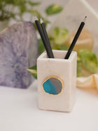 Marble Penstand With Agate