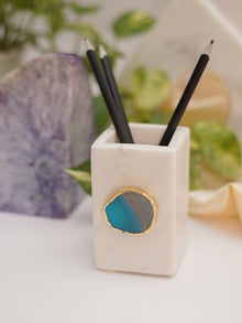 Marble Penstand With Agate