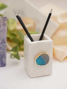 Marble Penstand With Agate