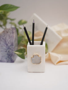 Marble Penstand With Agate