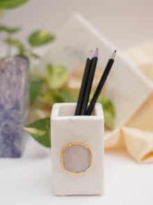 Marble Penstand With Agate