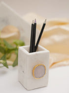 Marble Penstand With Agate