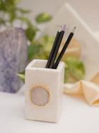 Marble Penstand With Agate