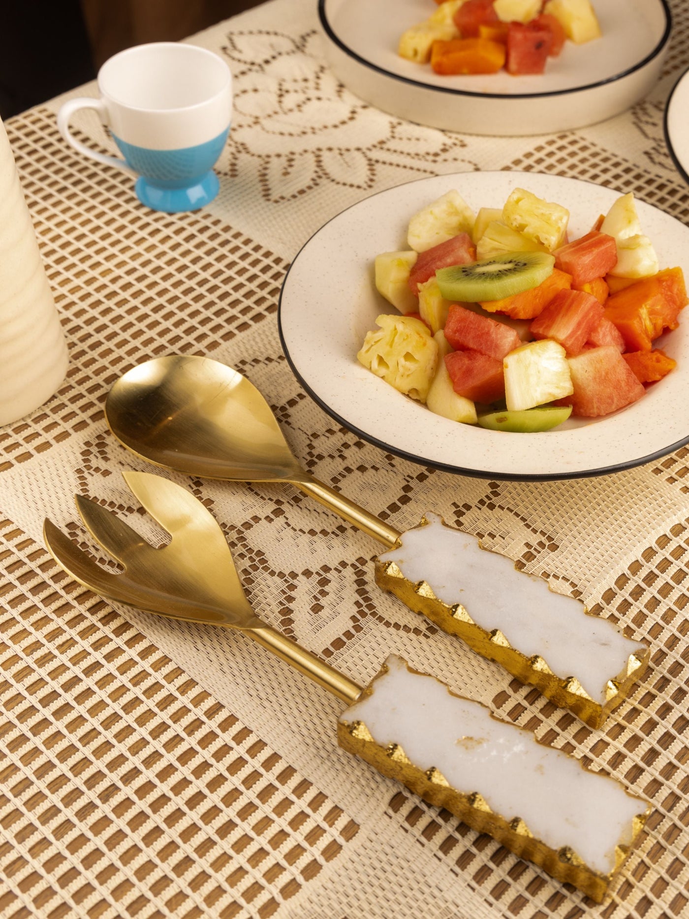 Marble And Golden Metal Cake Server Knife