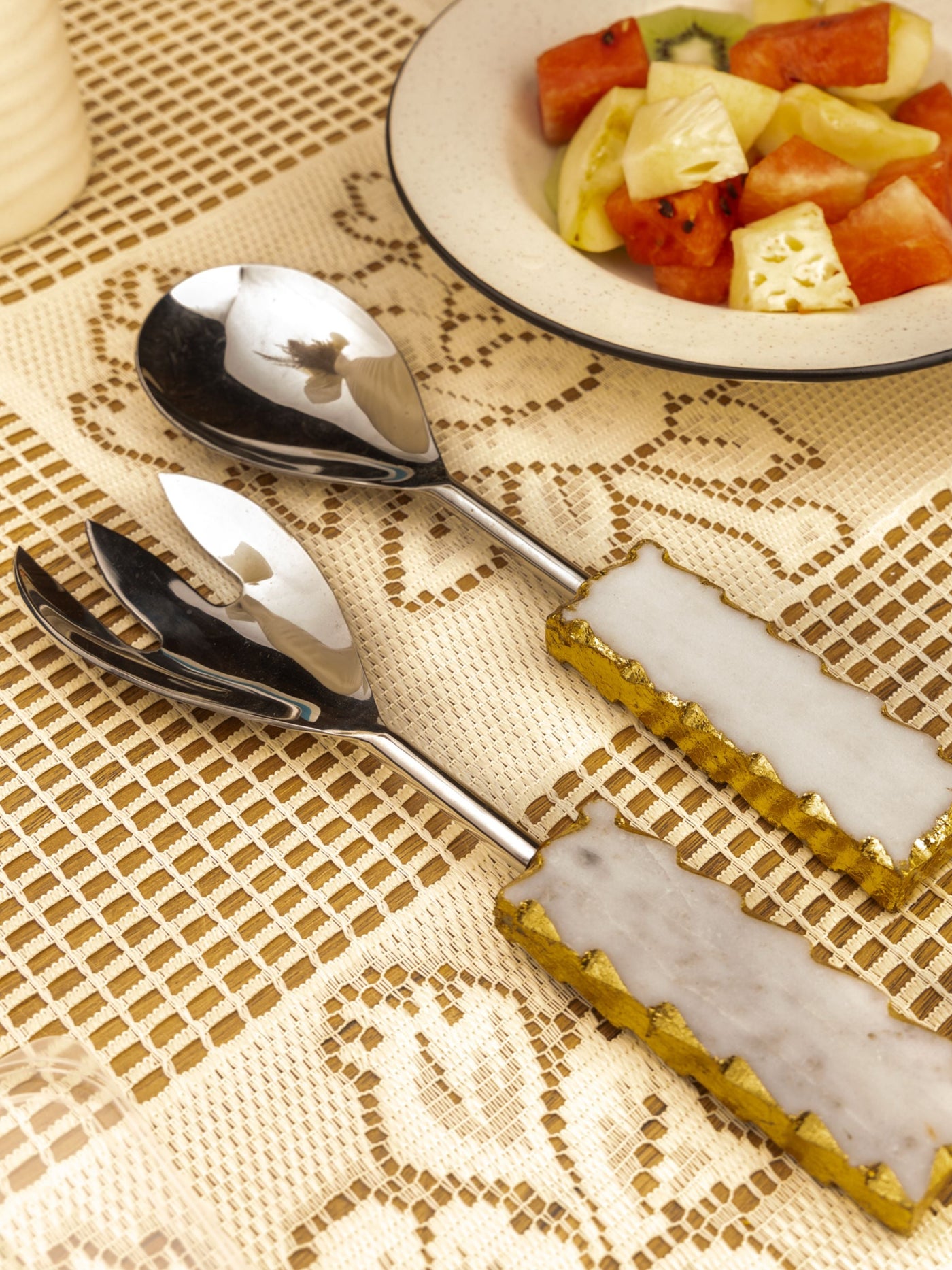 Marble And Silver Metal Cake Server Knife