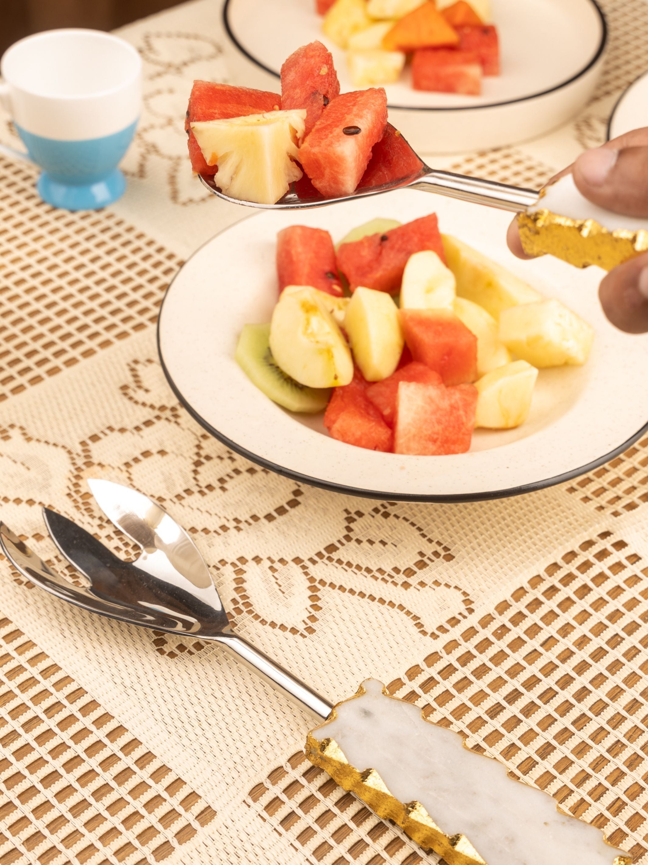 Marble & Metal Cake Server Knife