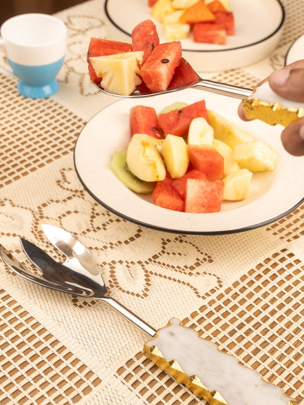 Marble & Metal Cake Server Knife