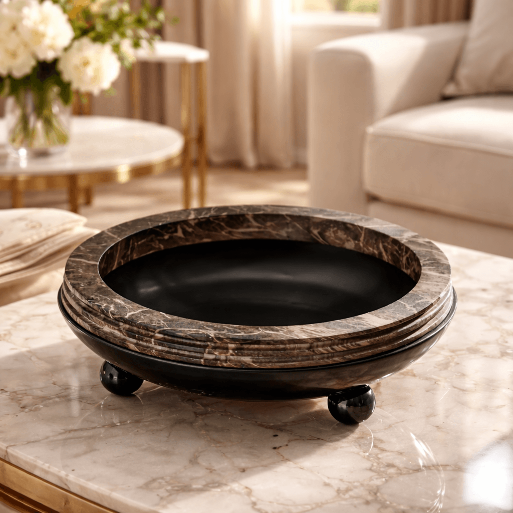 Marble And Brass Vase