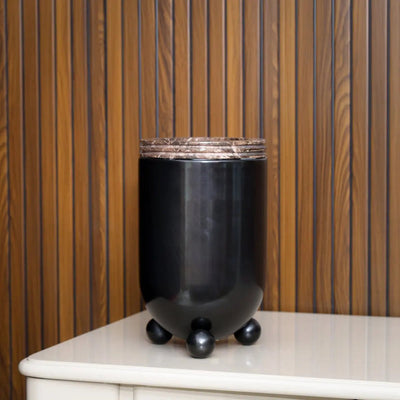 Marble And Brass Tall Vase