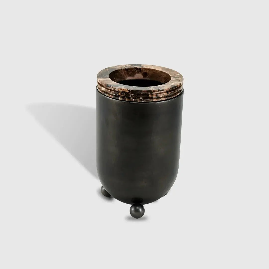 Marble And Brass Tall Vase