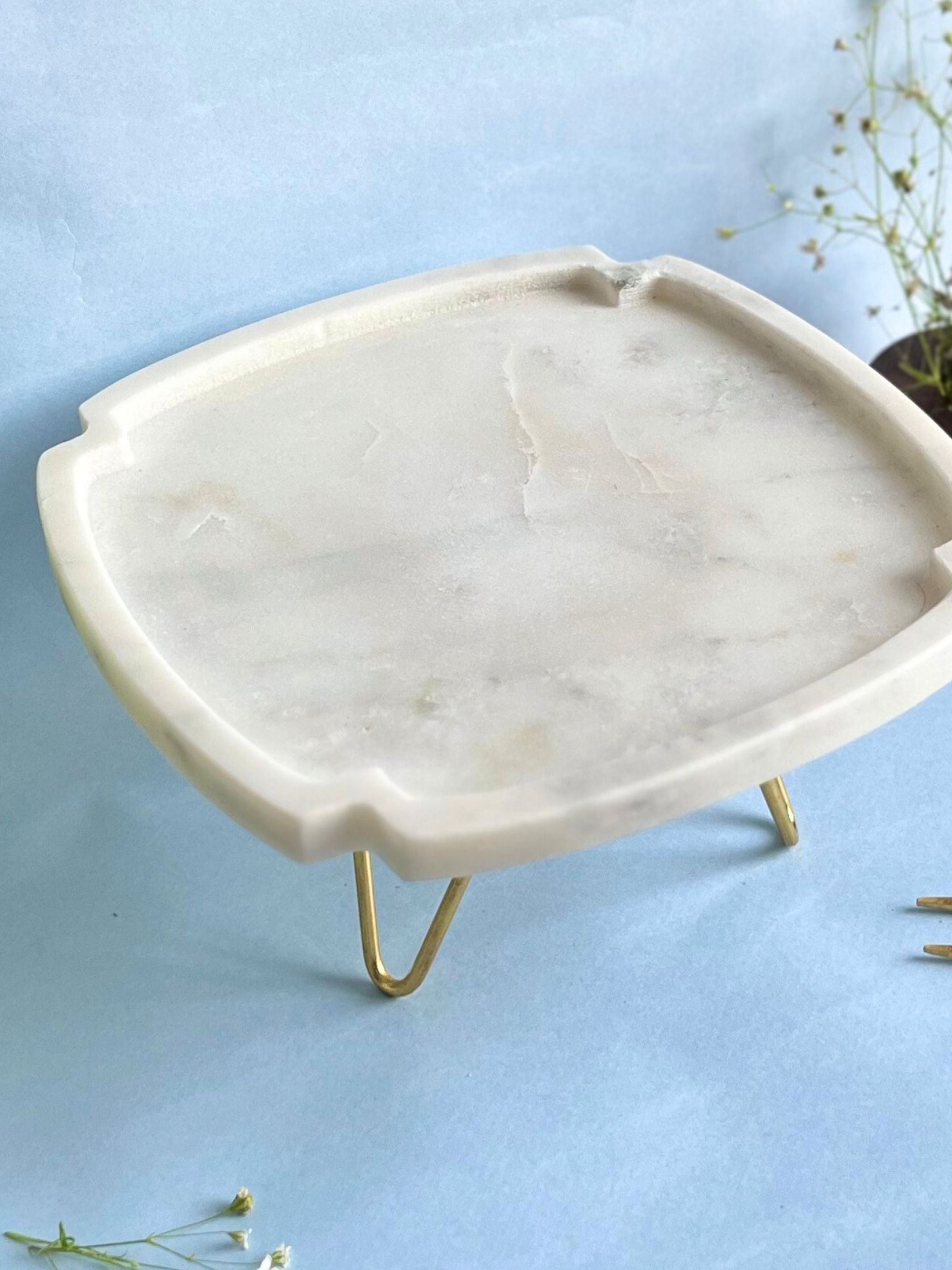 Marble Cake Stand 8 Inch - Cross Shape