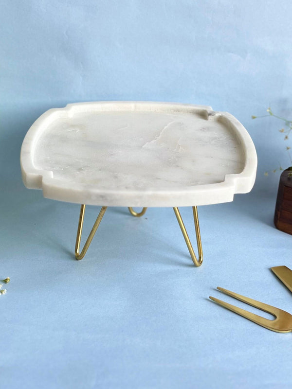 Marble Cake Stand 8 Inch - Cross Shape