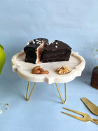 Marble Cake Stand 8 Inch Floral Shape