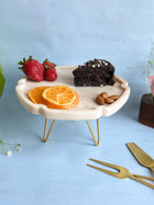 Marble Cake Stand 8 Inch Hexagon Shape