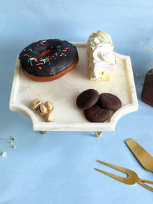 Marble Cake Stand 8 Inch - Octagon Shape