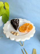 Marble Pastry Stand 8 Inch Round Sunflower Shape Cake Stand