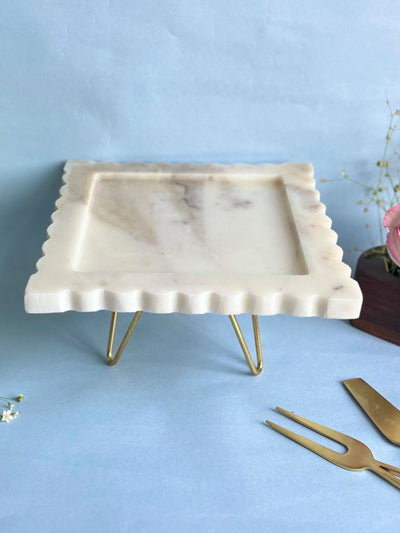 Marble Cake Stand 8 Inch - Square Shape