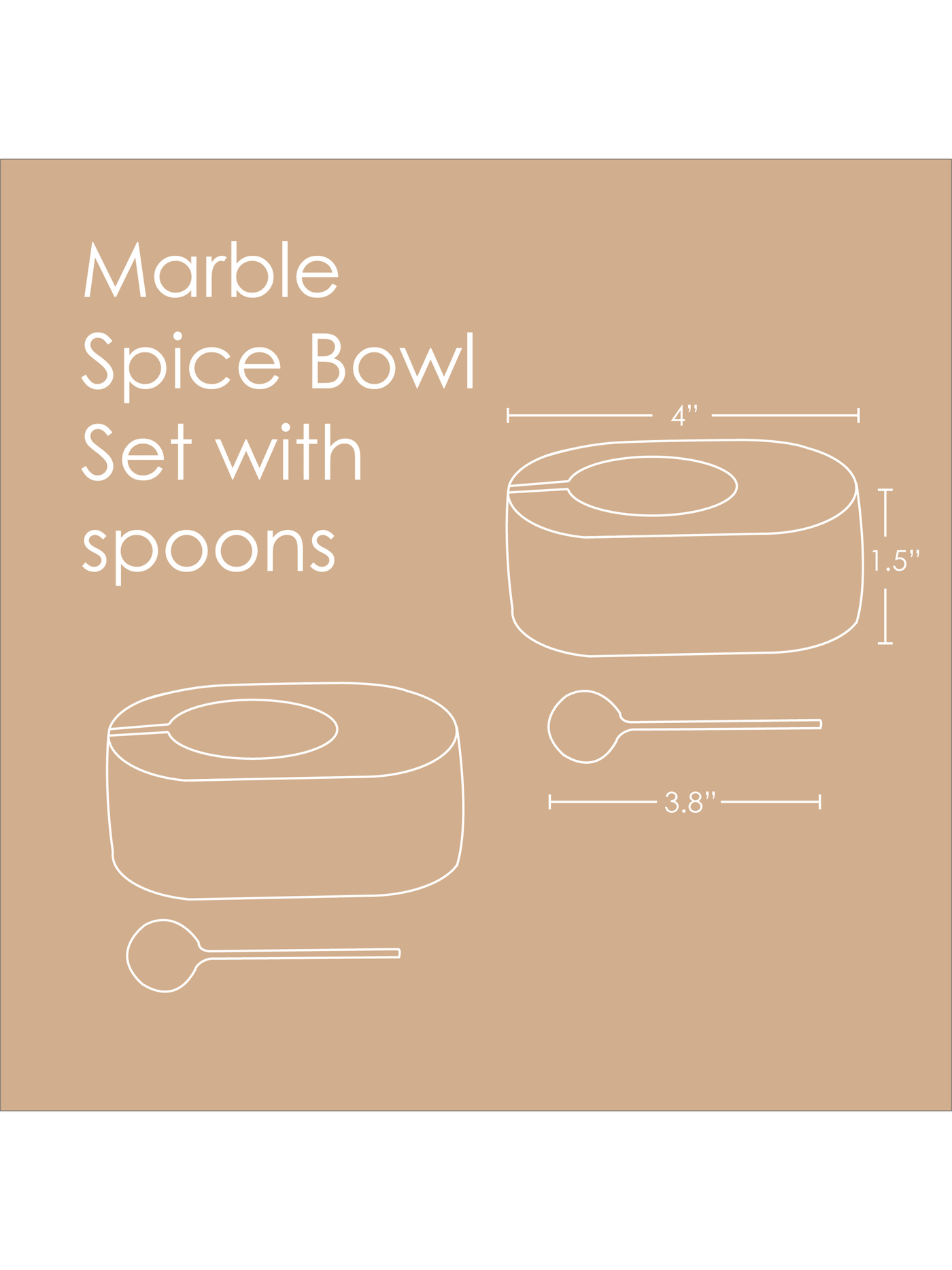 Marble Spice Bowls set of 2