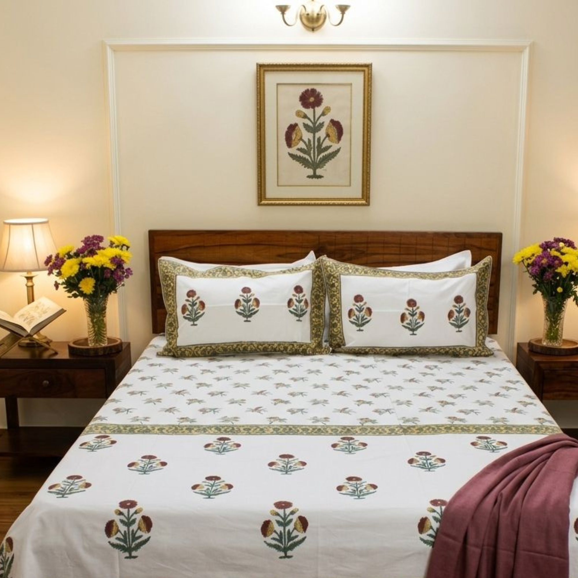 Anandbagh Handblock Bedsheet