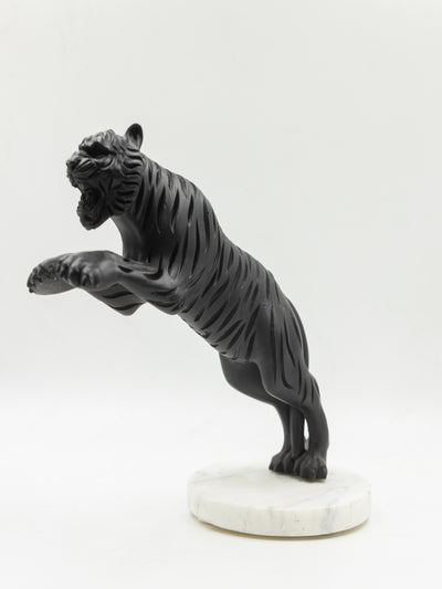 Attacking Tiger Showpiece with Marble Base – Majestic Wildlife Figurine for Home & Office Décor