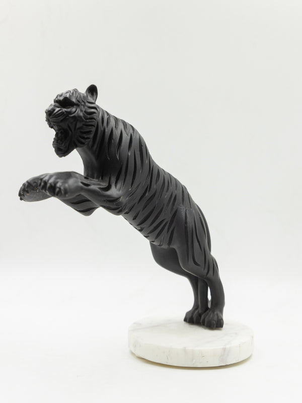 Attacking Tiger Showpiece with Marble Base – Majestic Wildlife Figurine for Home & Office Décor