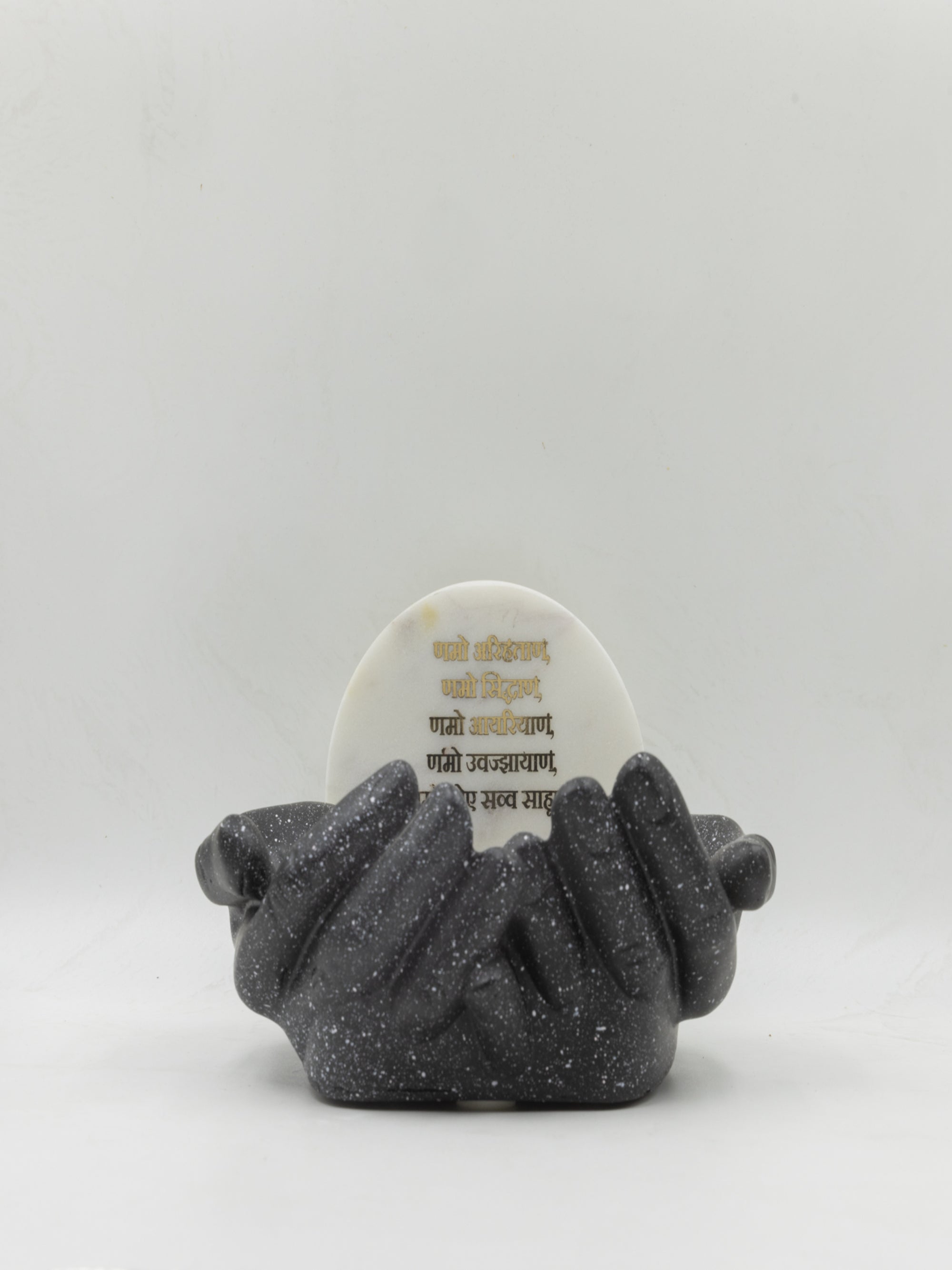Marble Namokar Mantra Hand Urli – Spiritual Decorative Bowl for Home Temple & Meditation Spaces