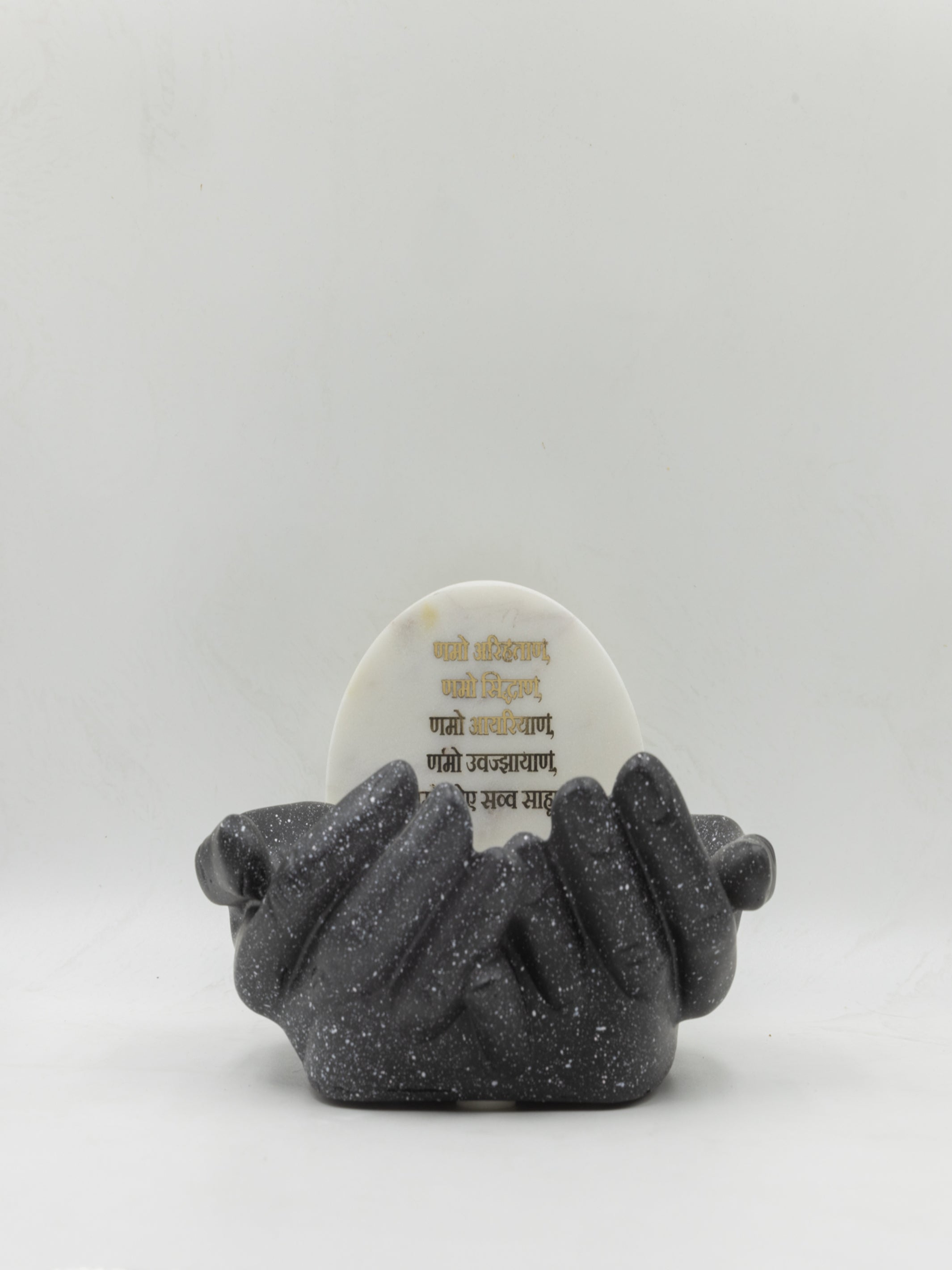 Marble Namokar Mantra Hand Urli – Spiritual Decorative Bowl for Home Temple & Meditation Spaces